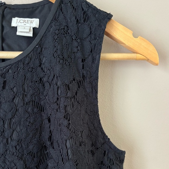 J.CREW Black Floral Lace Peplum Top Women’s Size 2 Sleeveless Blouse - Picture 3 of 7